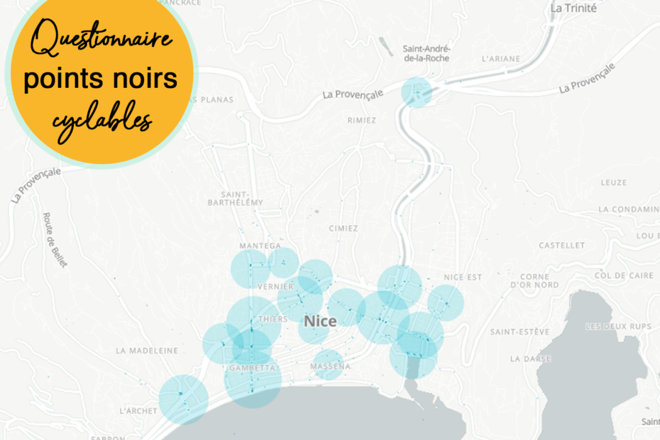 Carte points noirs cyclables de Nice